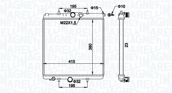 Comprar BM874 Magneti Marelli Radiador de auto