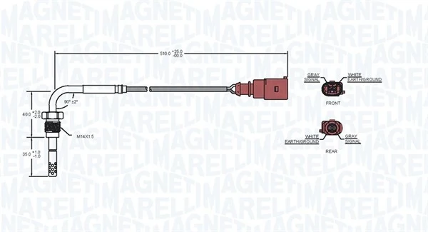172000019010 Magneti Marelli Sensor de temperatura de gases de escape antes del filtro de partículas