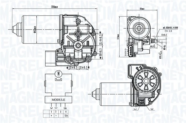 Motor limpiaparabrisas para Mercedes ML/GLE  W164