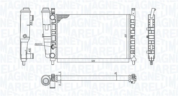 Radiador de água para Fiat Fiorino  (146 Uno)