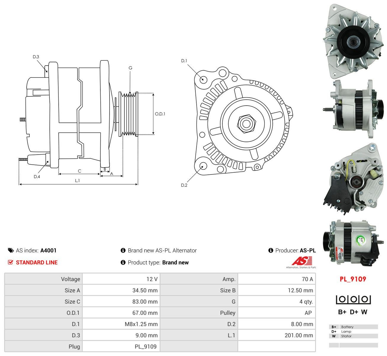 Alternador del motor As-pl A4001 precio, desde 157,51 EUR
