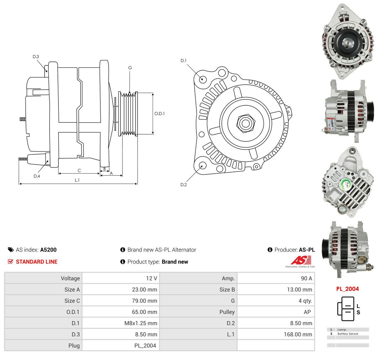 Alternador del motor As-pl A5200 precio, desde 166,24 EUR