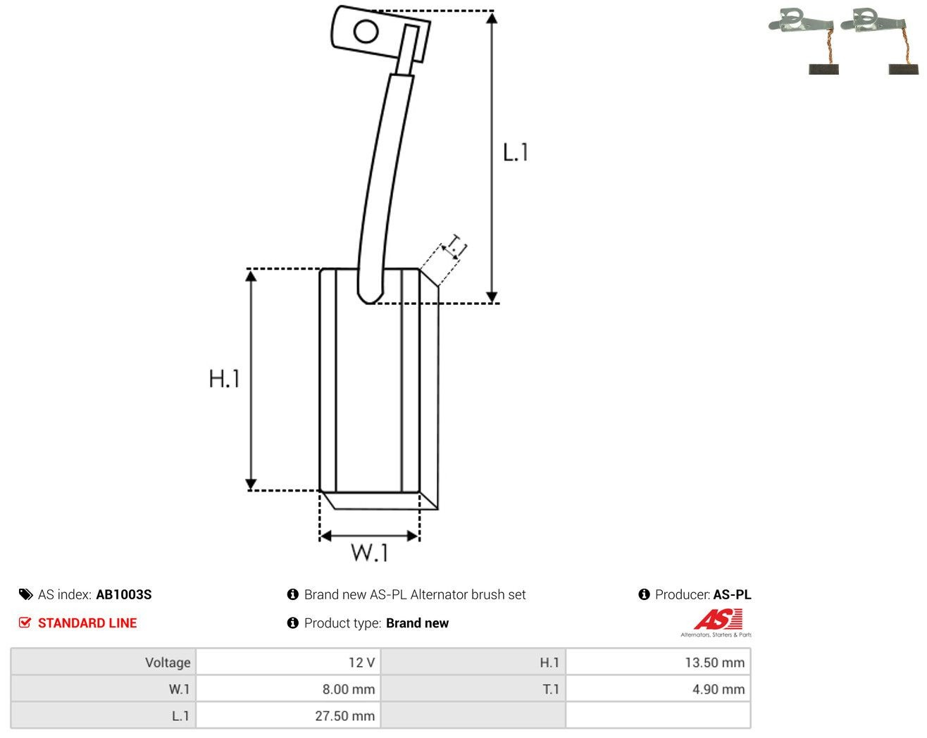 Comprar RX103F AS/Auto Storm Escobillas alternador