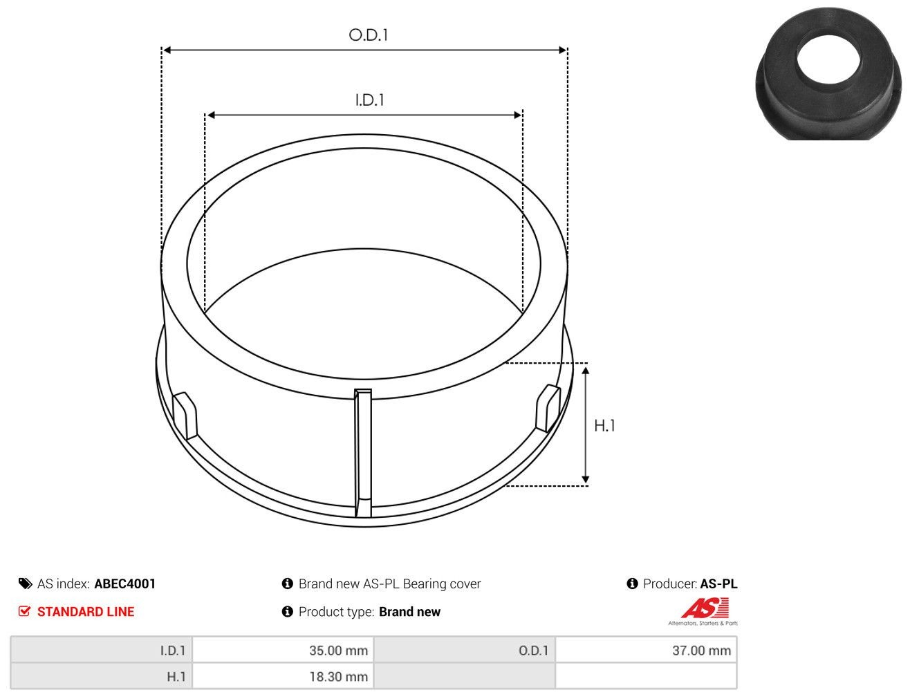 Comprar ABEC4001 As-pl Buje del alternador