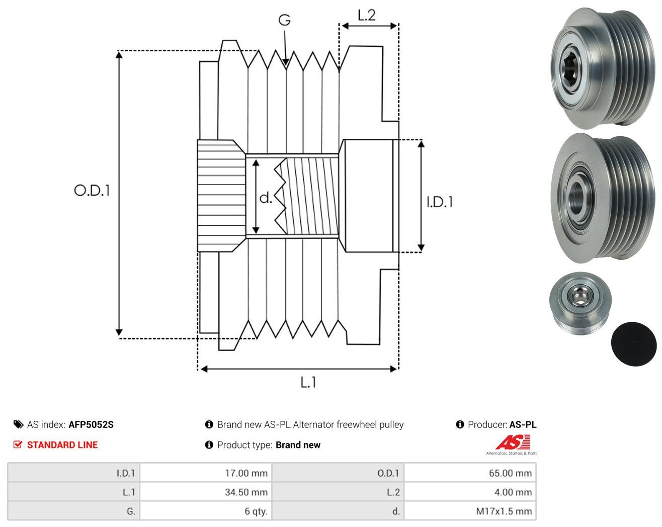 Polea de alternador Mitsubishi Pajero CLASSIC II