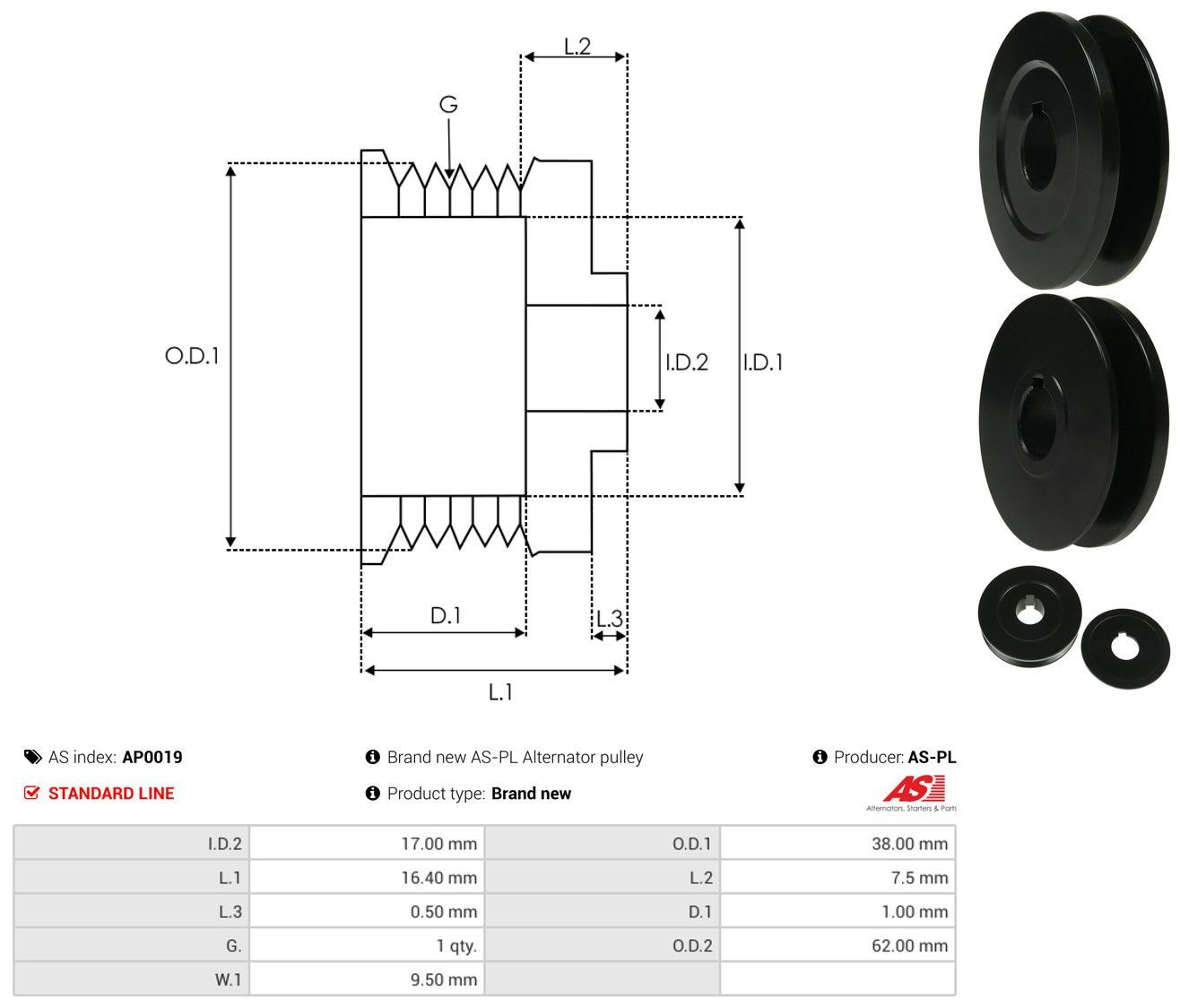  Polea alternador Ford Transit 4