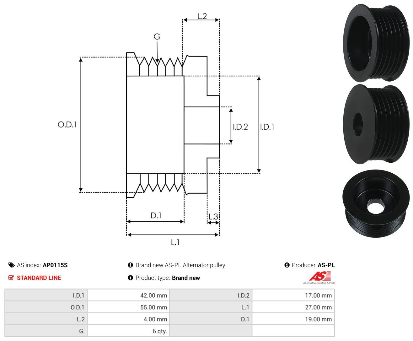 Rueda libre alternador  para Ford Fiesta Mk3 GFJ