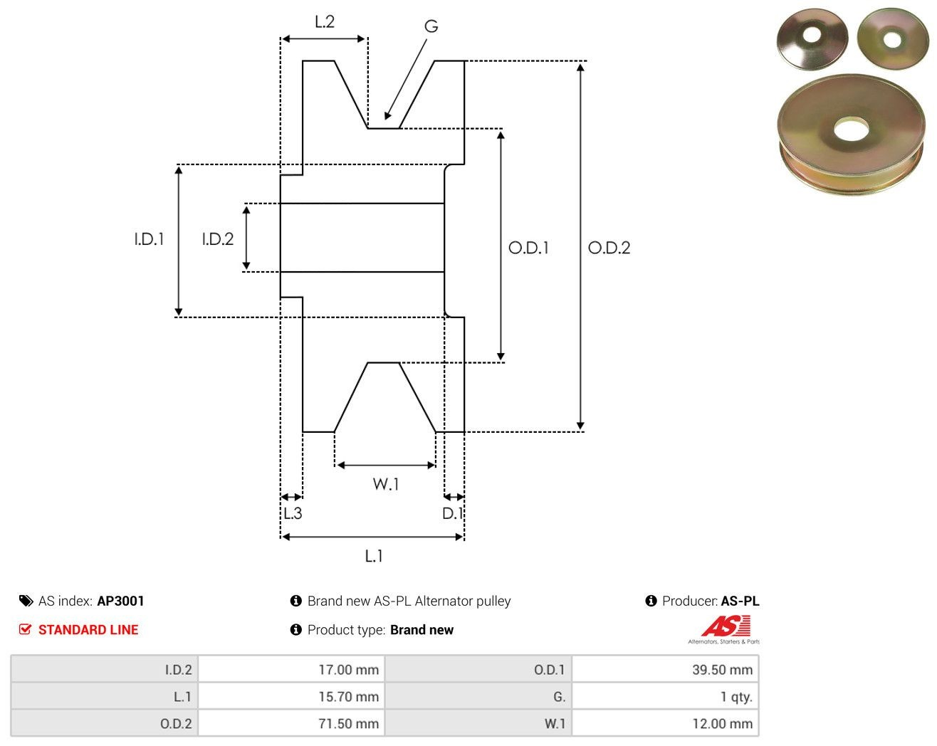 Rueda libre alternador  para Opel Omega A 16, 17, 19