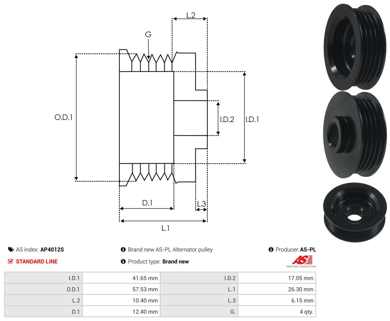Polea rueda libre Smart FORTWO descapotable (450) (2004 - 2007) precio, desde 5,99 EUR