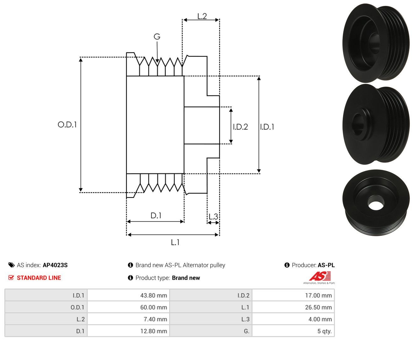 Rueda libre alternador  para Ford Escort CLASSIC TOURING ANL