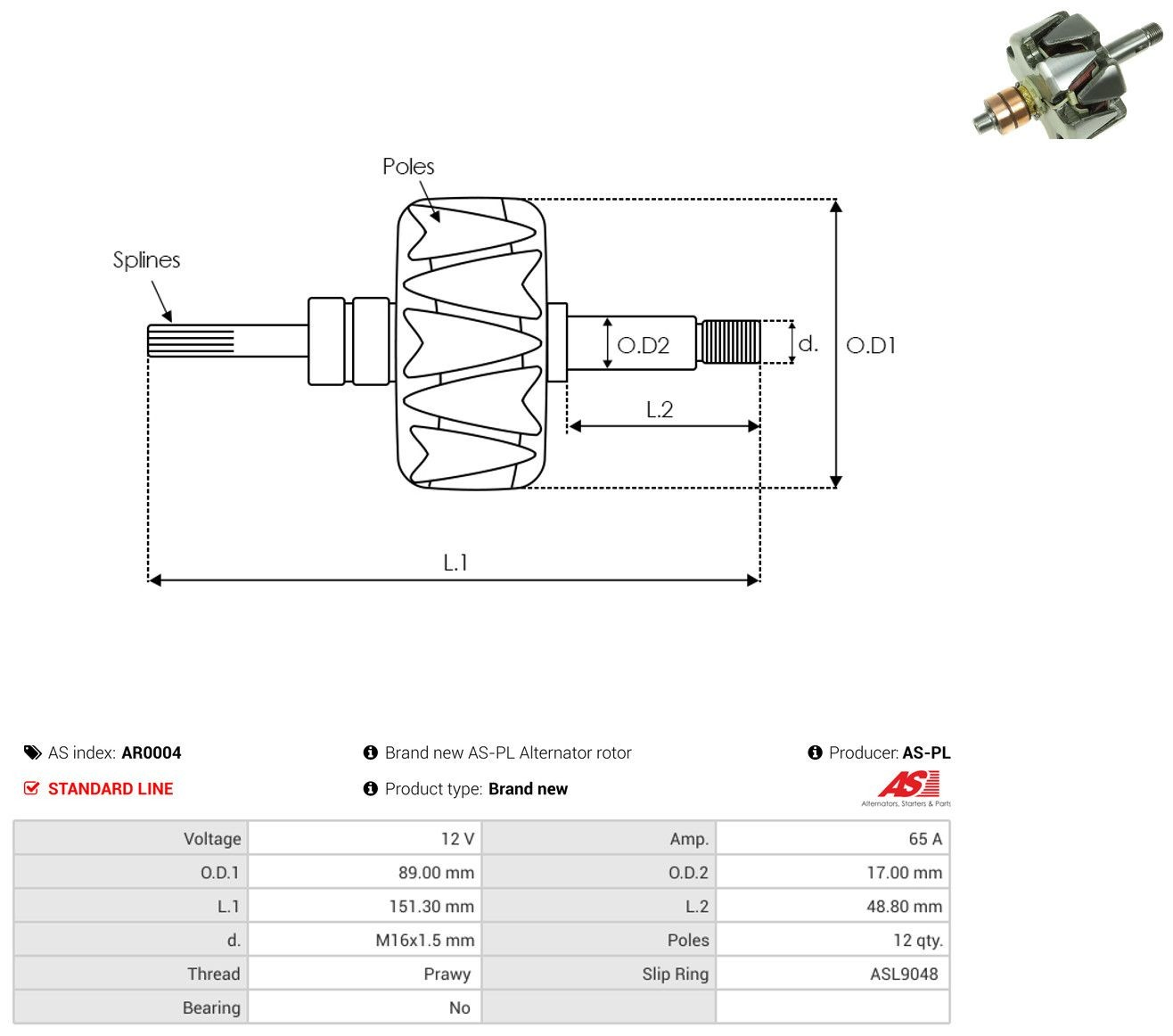 Rotor del alternador Audi 100 C3