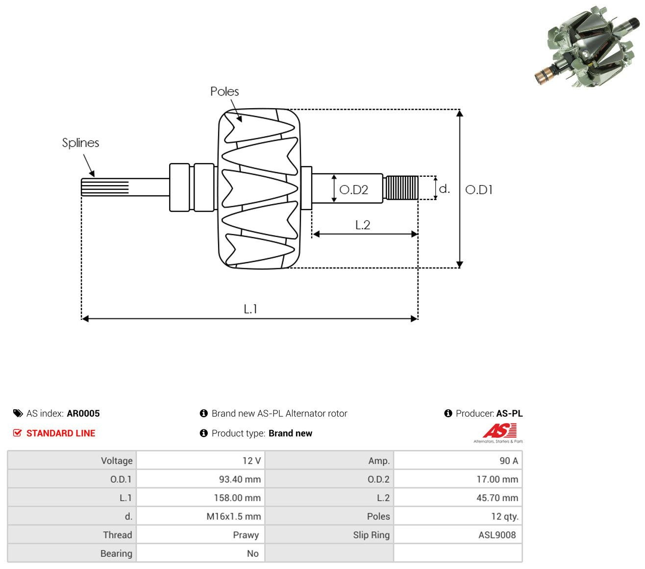 Rotor del alternador Skoda Felicia II hatchback (6U1) (1998 - 2001) precio, desde 64,01 EUR