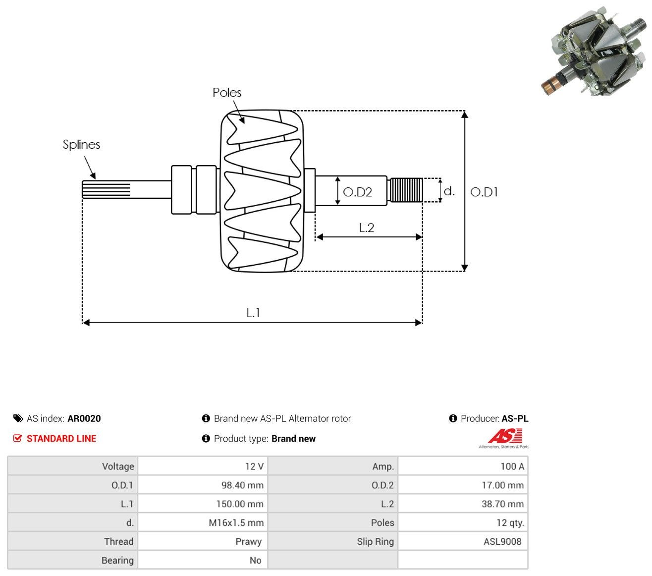 Comprar Rotor del alternador Ford Mondeo II BFP