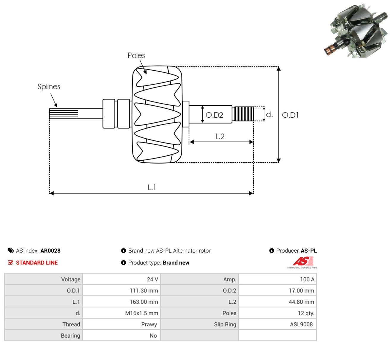 Rotor del alternador Mercedes Benz Truck TRUCK ACTROS camión plataforma/chasis (1996 - 2003) precio, desde 85,31 EUR
