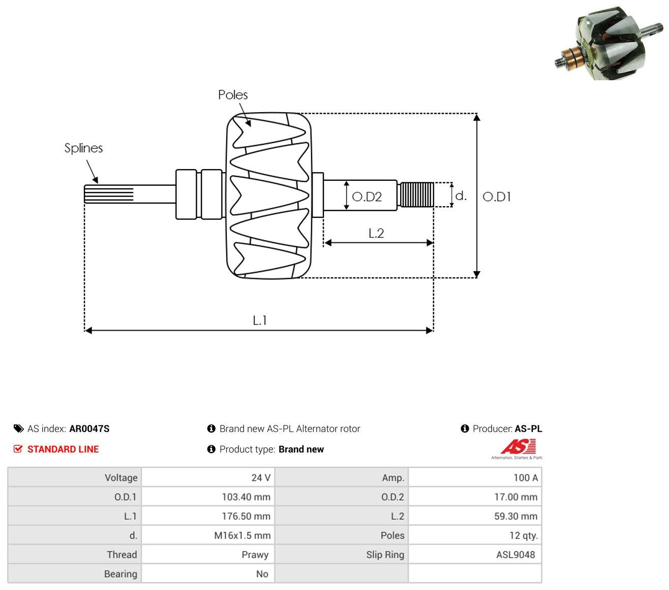  Rotor del alternador Mercedes Benz Truck TRUCK ACTROS 