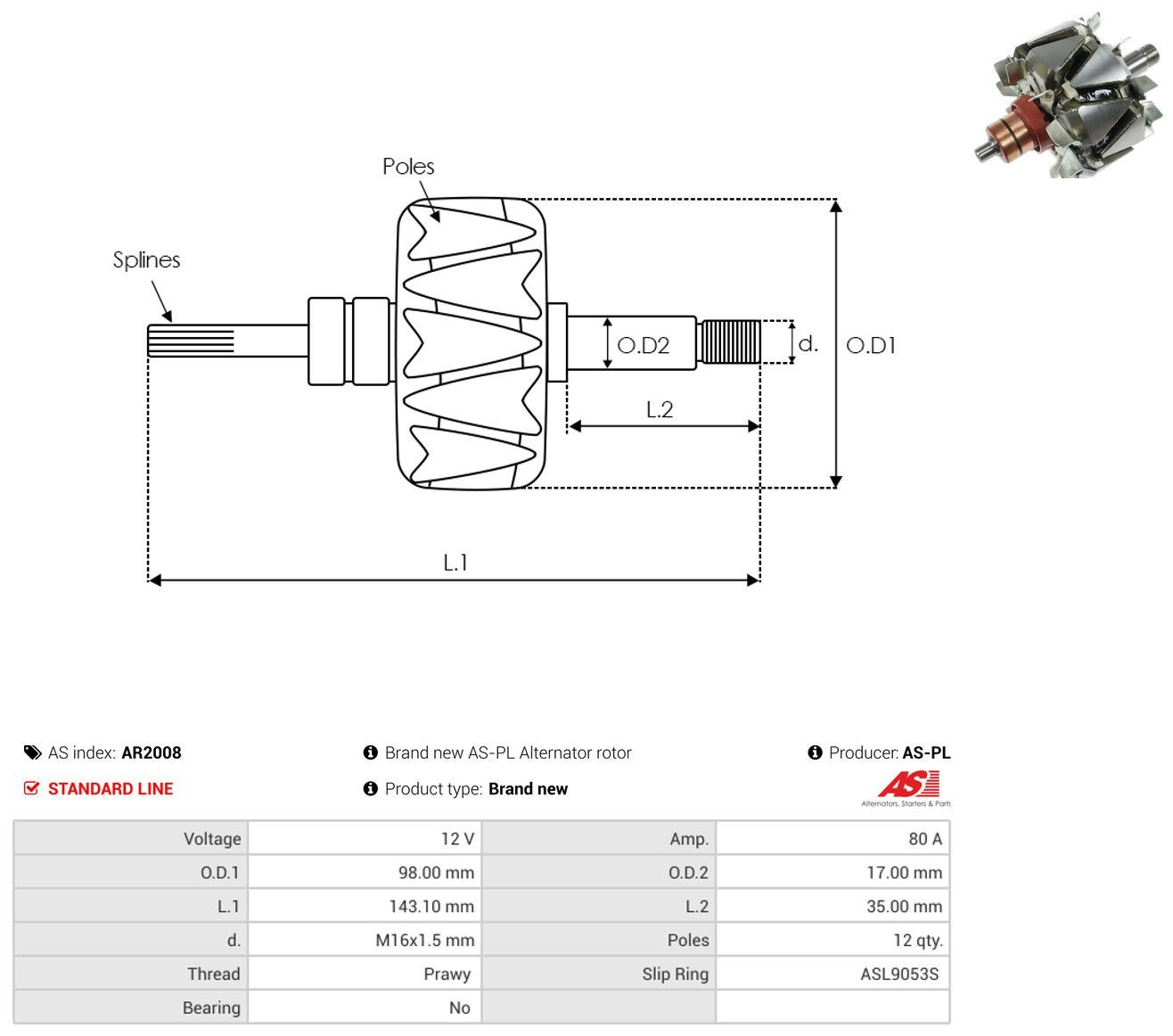 Comprar Rotor del alternador Nissan Almera TINO V10
