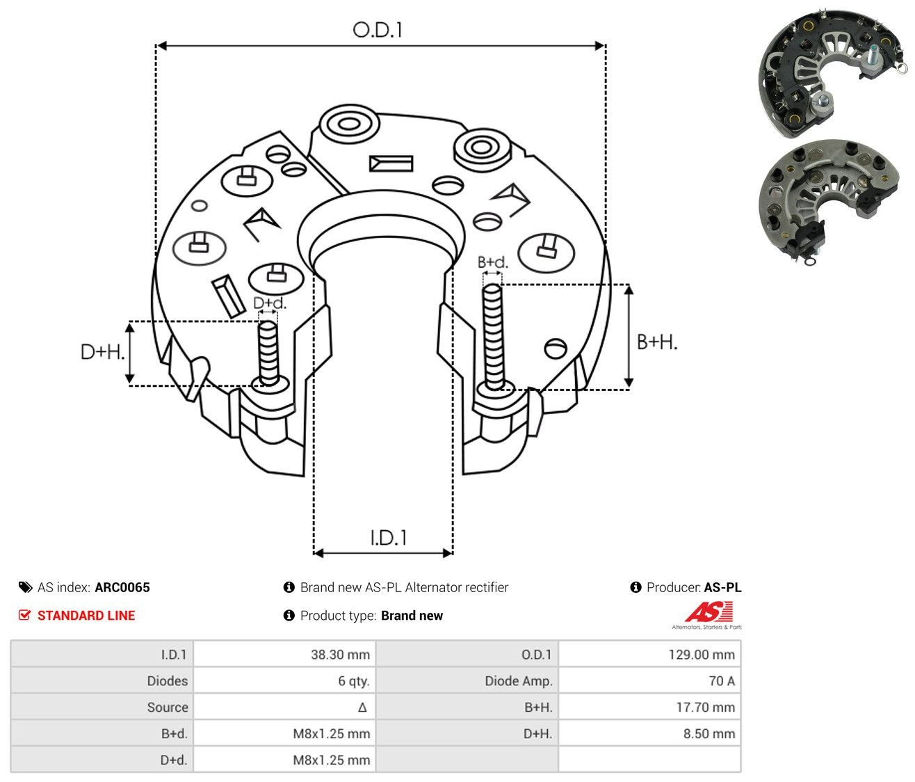  Puente de diodos, alternador Mercedes ML/GLE 