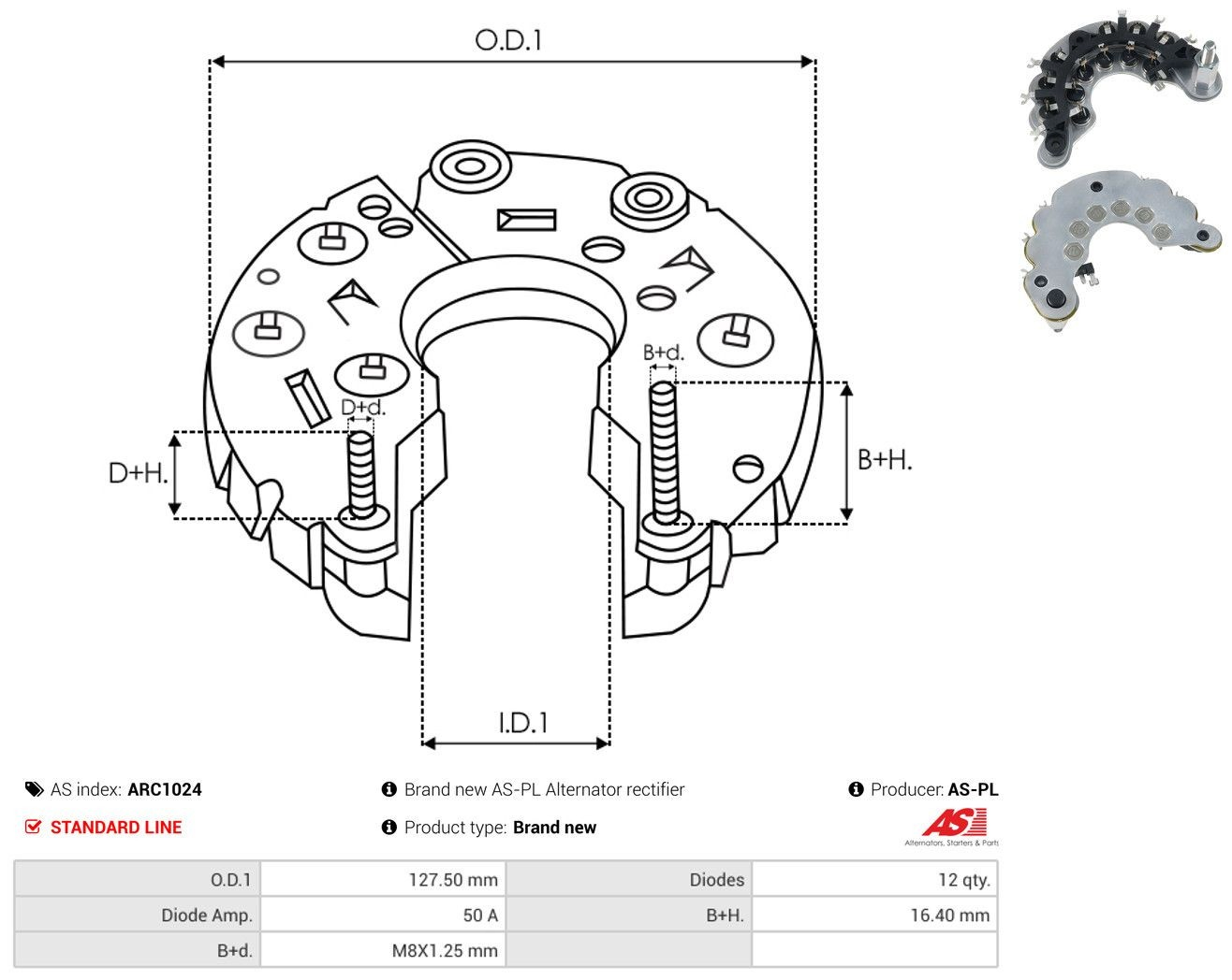 Puente rectificador del alternador Mercedes CLK coupé (C209) (2002 - 2009) precio, desde 44,53 EUR