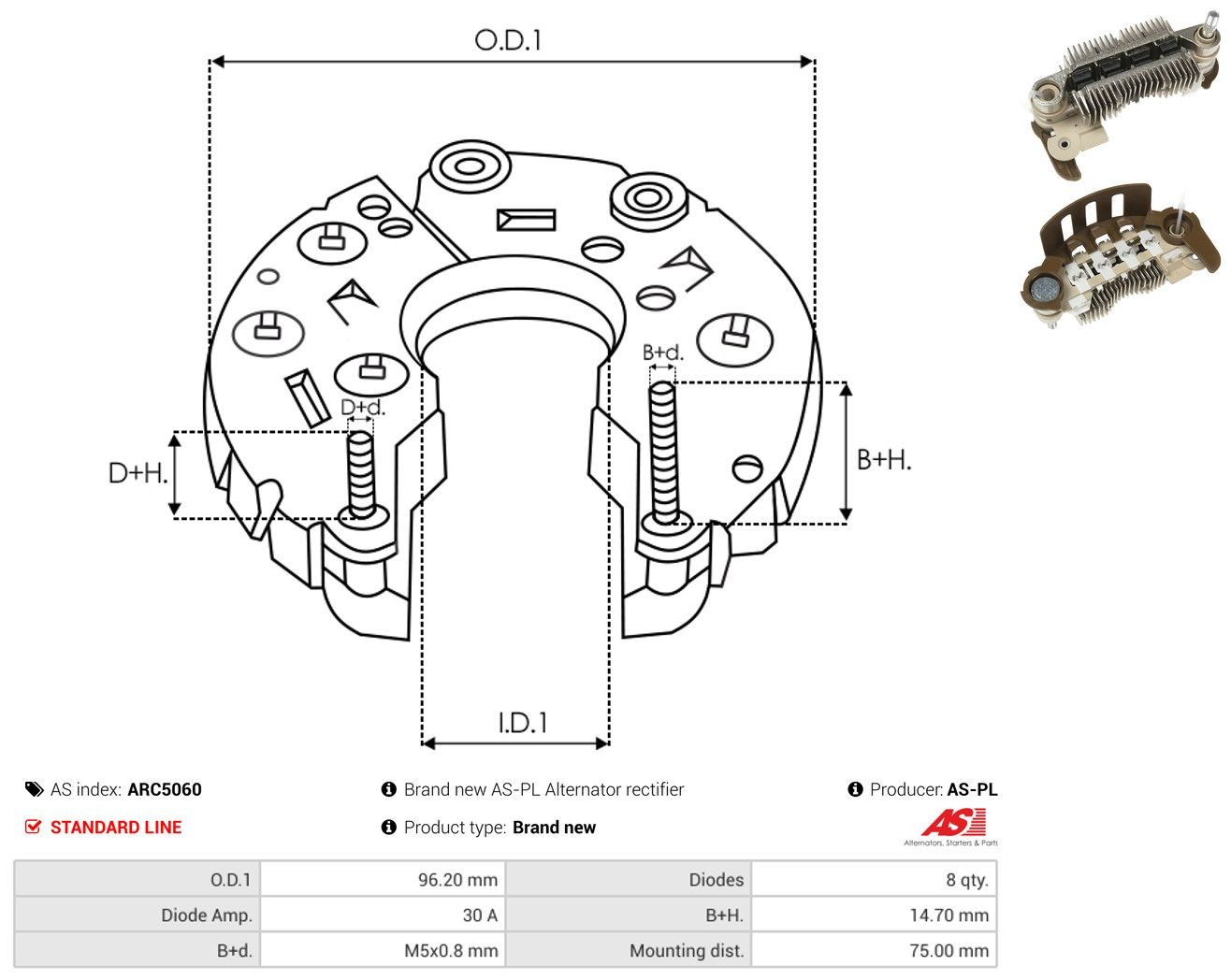 Puente rectificador del alternador Mazda 2 I hatchback (DY) (2003 - 2007) precio, desde 33,86 EUR