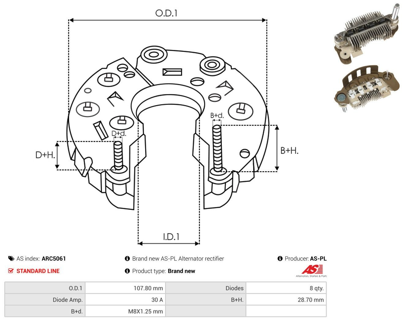 Puente rectificador del alternador Hyundai Sonata IV sedán (EU4) (2001 - 2005) precio, desde 32,28 EUR