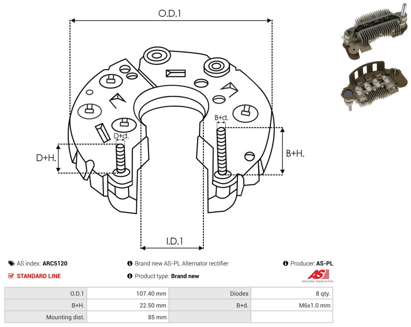  Puente de diodos, alternador Honda CR-V 2