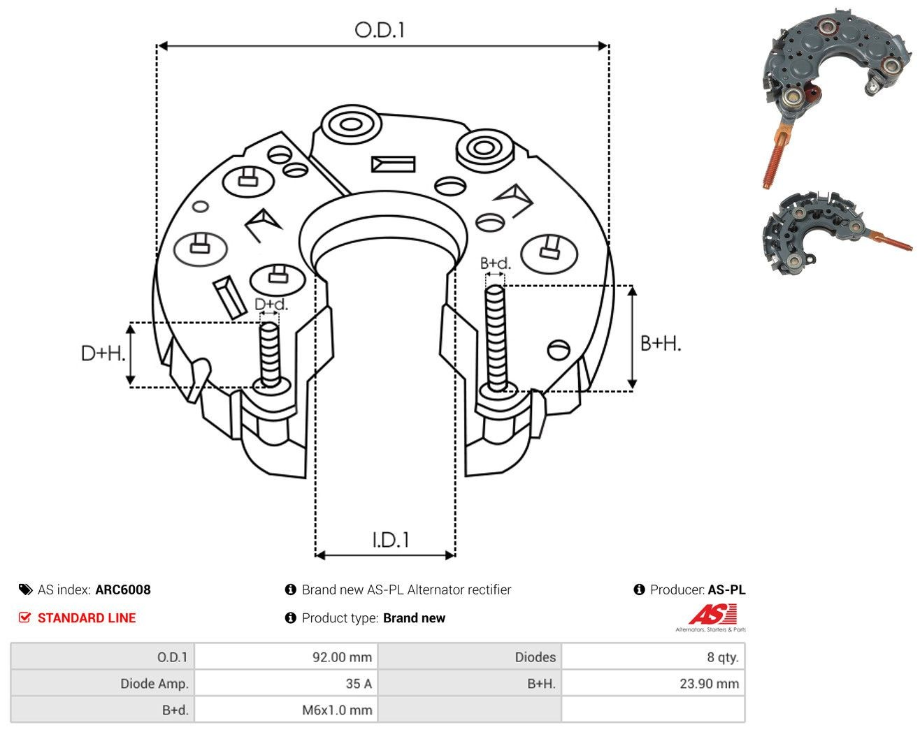  Puente de diodos, alternador Suzuki Alto 3