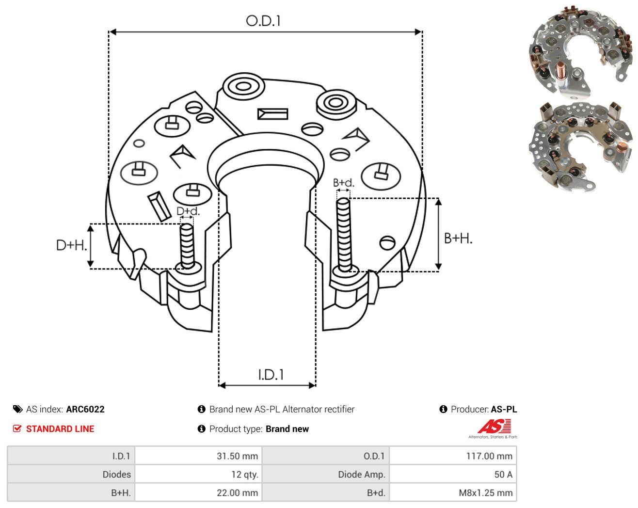 Puente rectificador del alternador Jaguar S-type sedán (CCX) (1999 - 2008) precio, desde 33,88 EUR