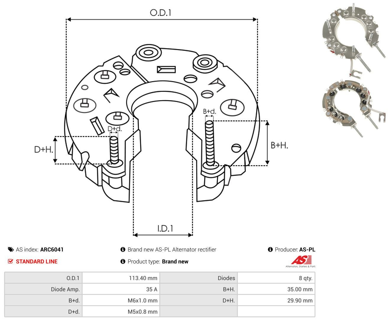 Puente de diodos, alternador para Toyota Corolla  E8
