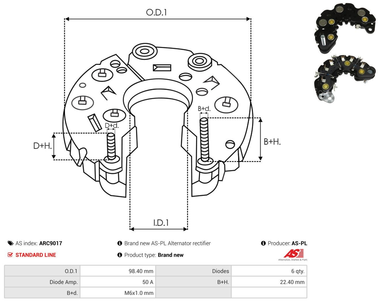 Comprar Puente de diodos, alternador Chevrolet Aveo II T250, T255