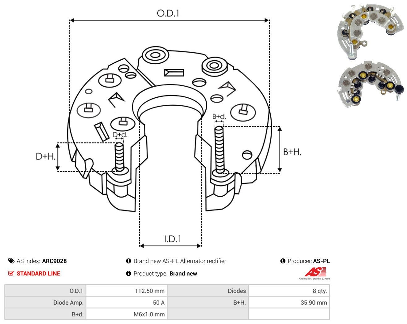 Comprar Puente de diodos, alternador Ford Connect TOURNEO PU2