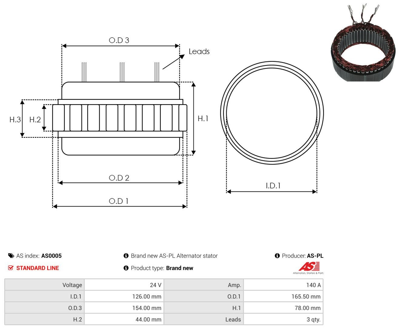 Estátor del alternador As-pl AS0005 precio, desde 118,04 EUR