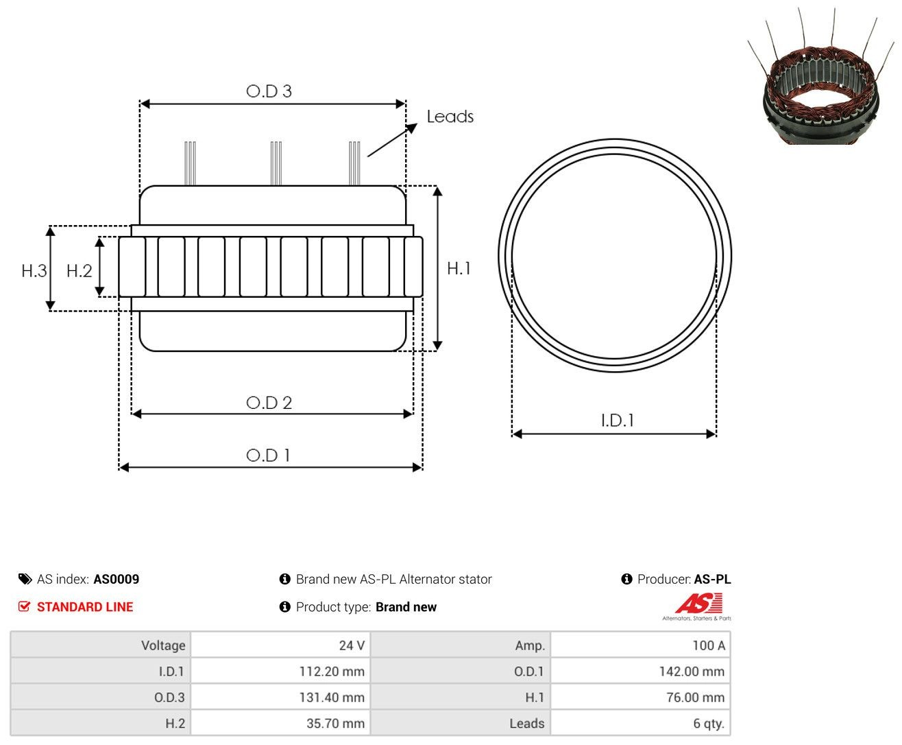 Comprar S3122 General Motors Estátor del alternador