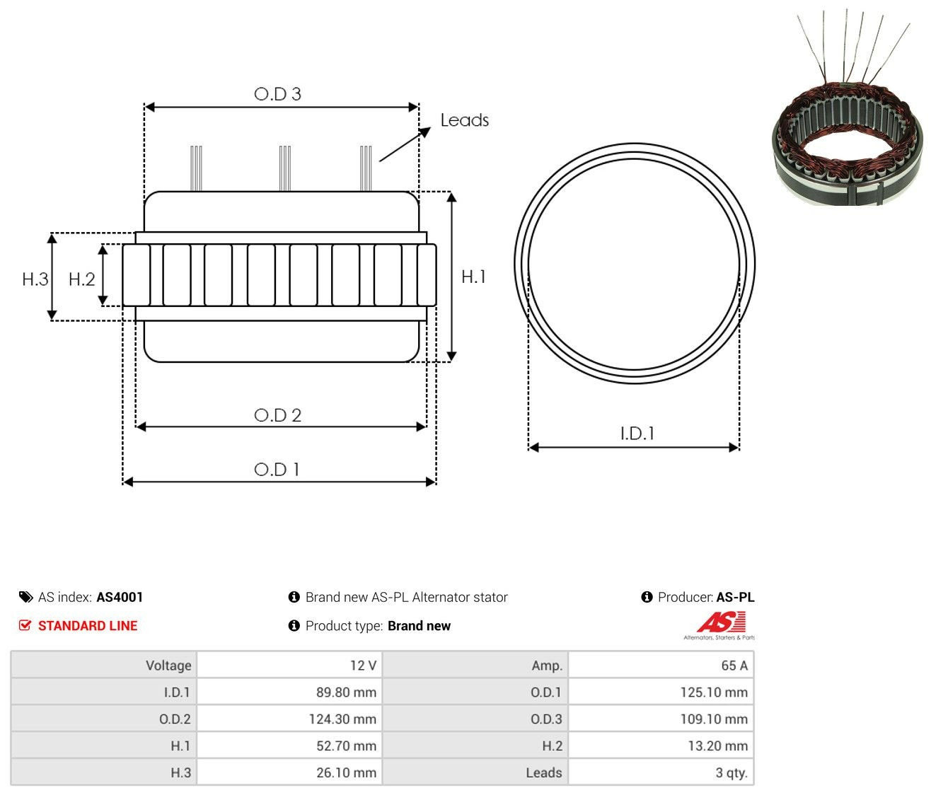 Estátor del alternador As-pl AS4001 precio, desde 37,46 EUR