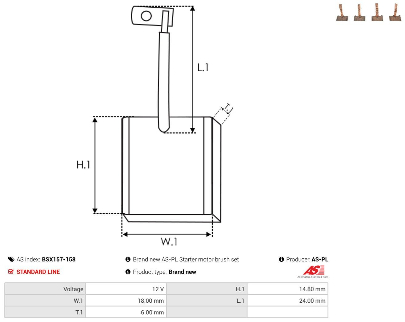 Escobilla motor de arranque para Skoda SuperB I 3U4