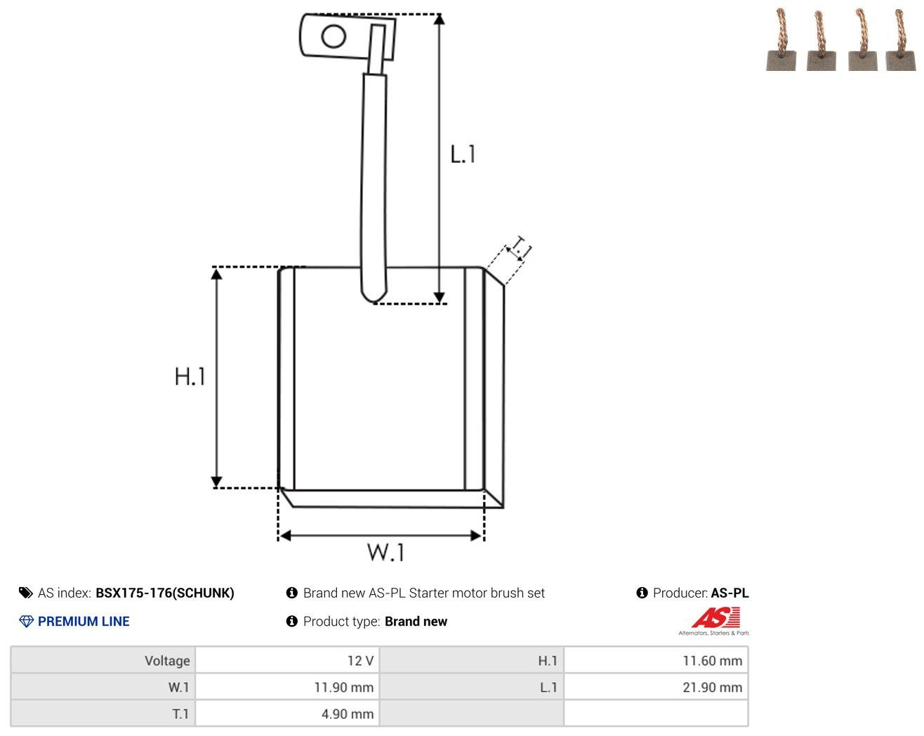 Escobilla motor de arranque para Smart FORTWO  451