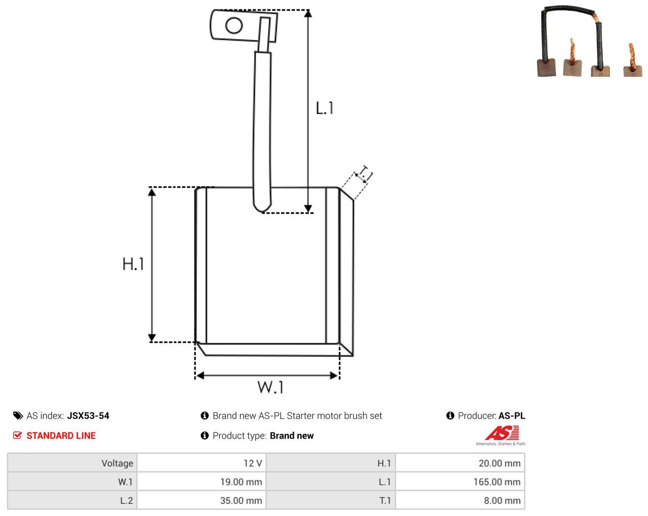 Escobilla motor de arranque para Opel Astra J 