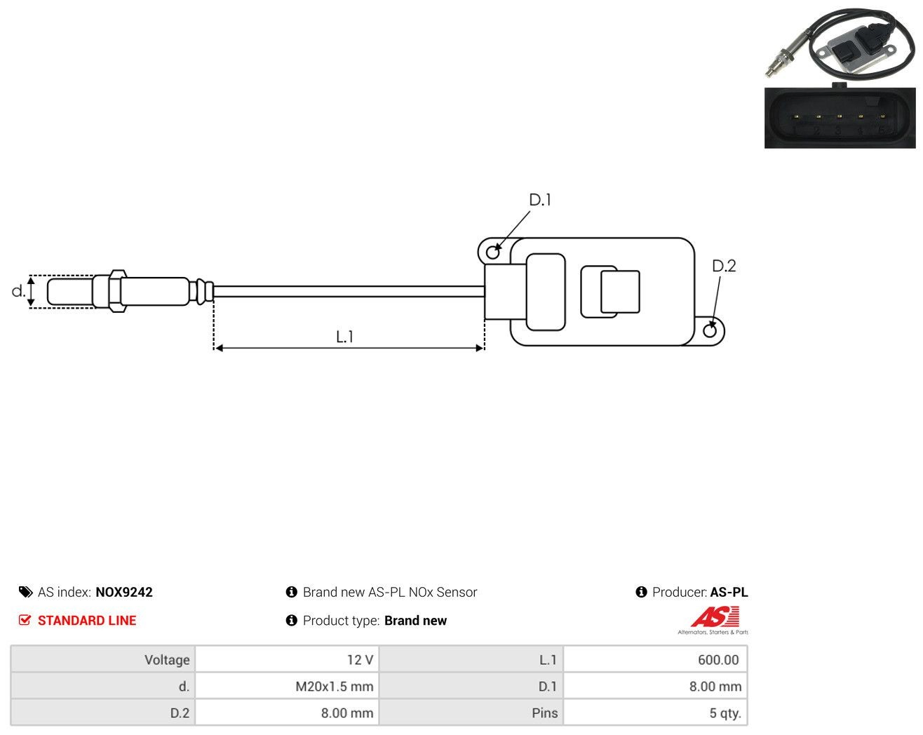 Comprar A000905151264 Mercedes Sensor de óxidos de nitrógeno NOx