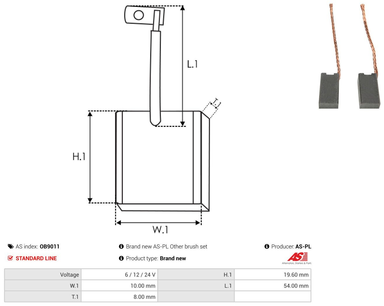 Escobillas alternador As-pl OB9011 precio, desde 9,11 EUR