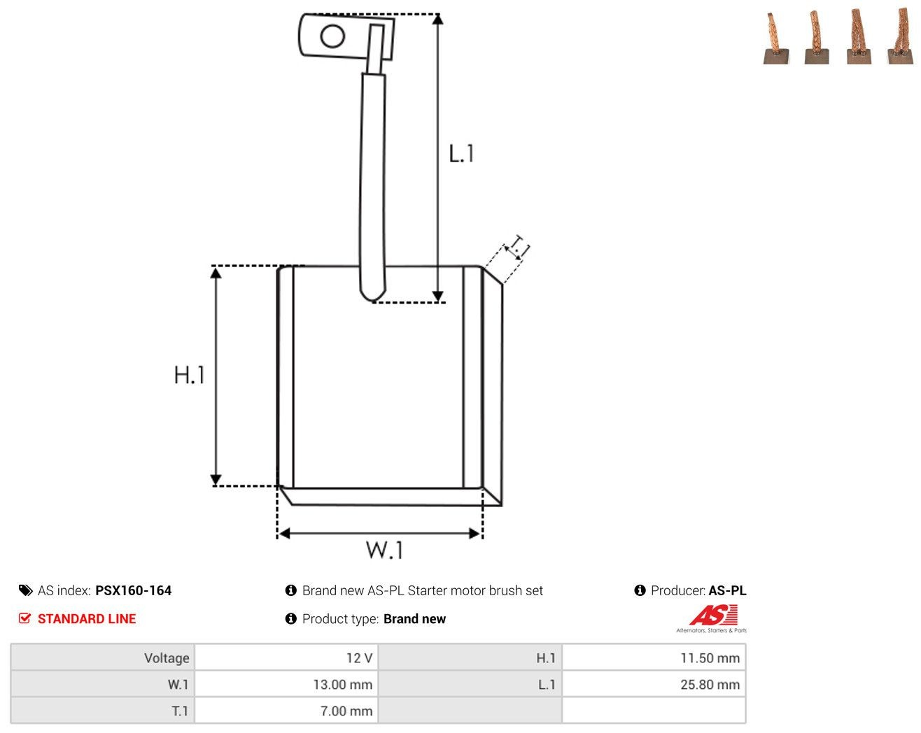 Escobilla motor de arranque para Audi Q3  8UB, 8UG