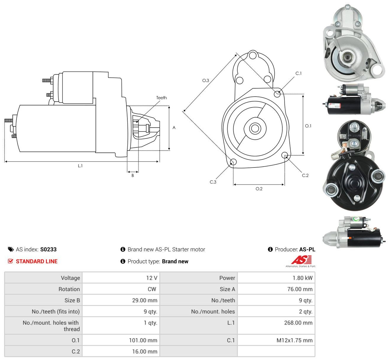 Comprar CS1041 Cargo Motores de arranque