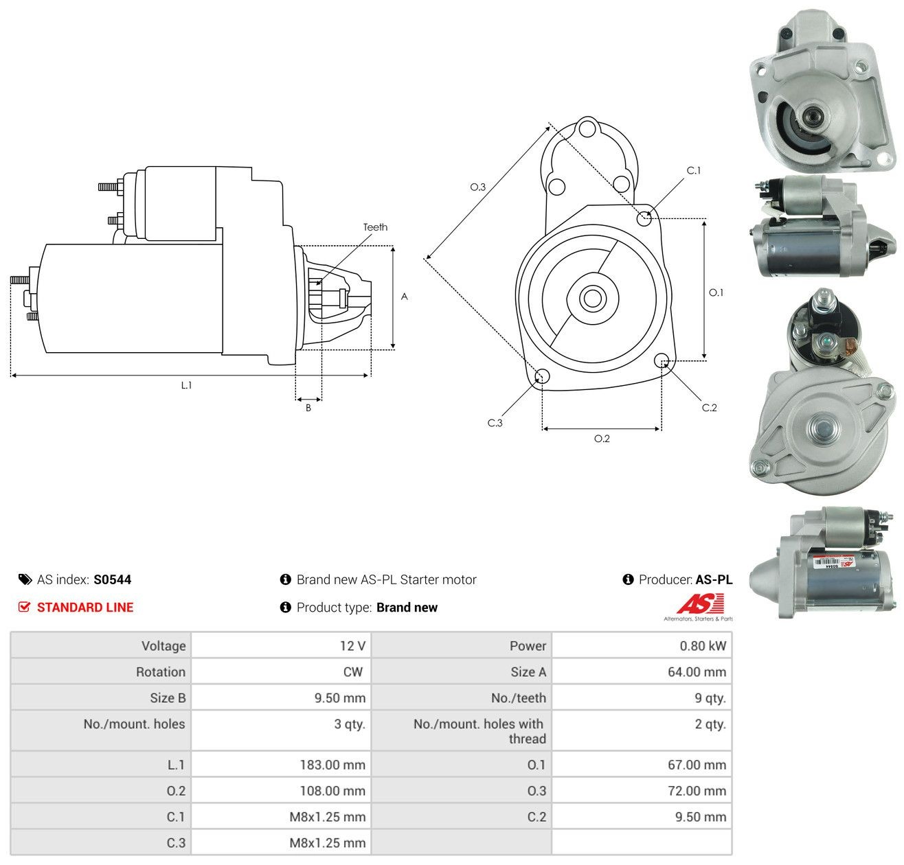 Motor de arranque 46796553 Ferrari