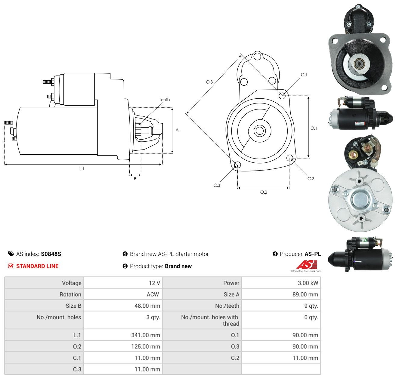245927C93 Case Arranque motores