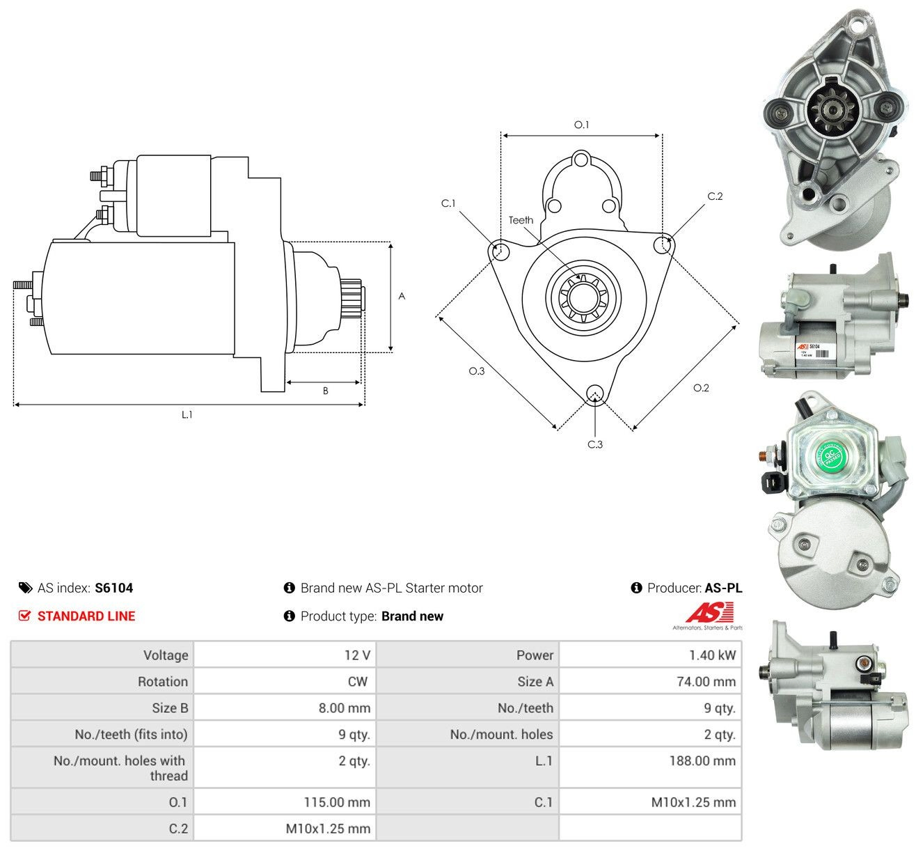 Comprar 2810015160 Toyota Motores de arranque