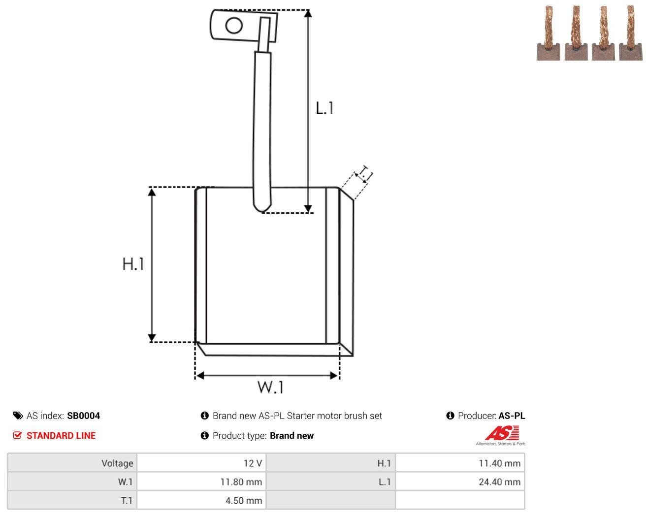 Escobilla motor de arranque para Skoda SuperB III 3V3