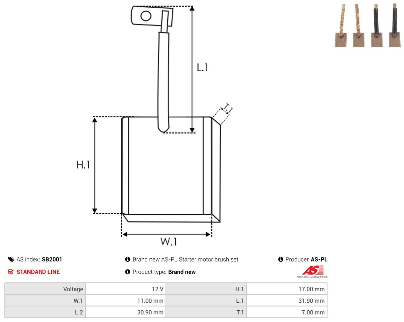 Escobilla motor de arranque para Renault 11 5 dr BC37