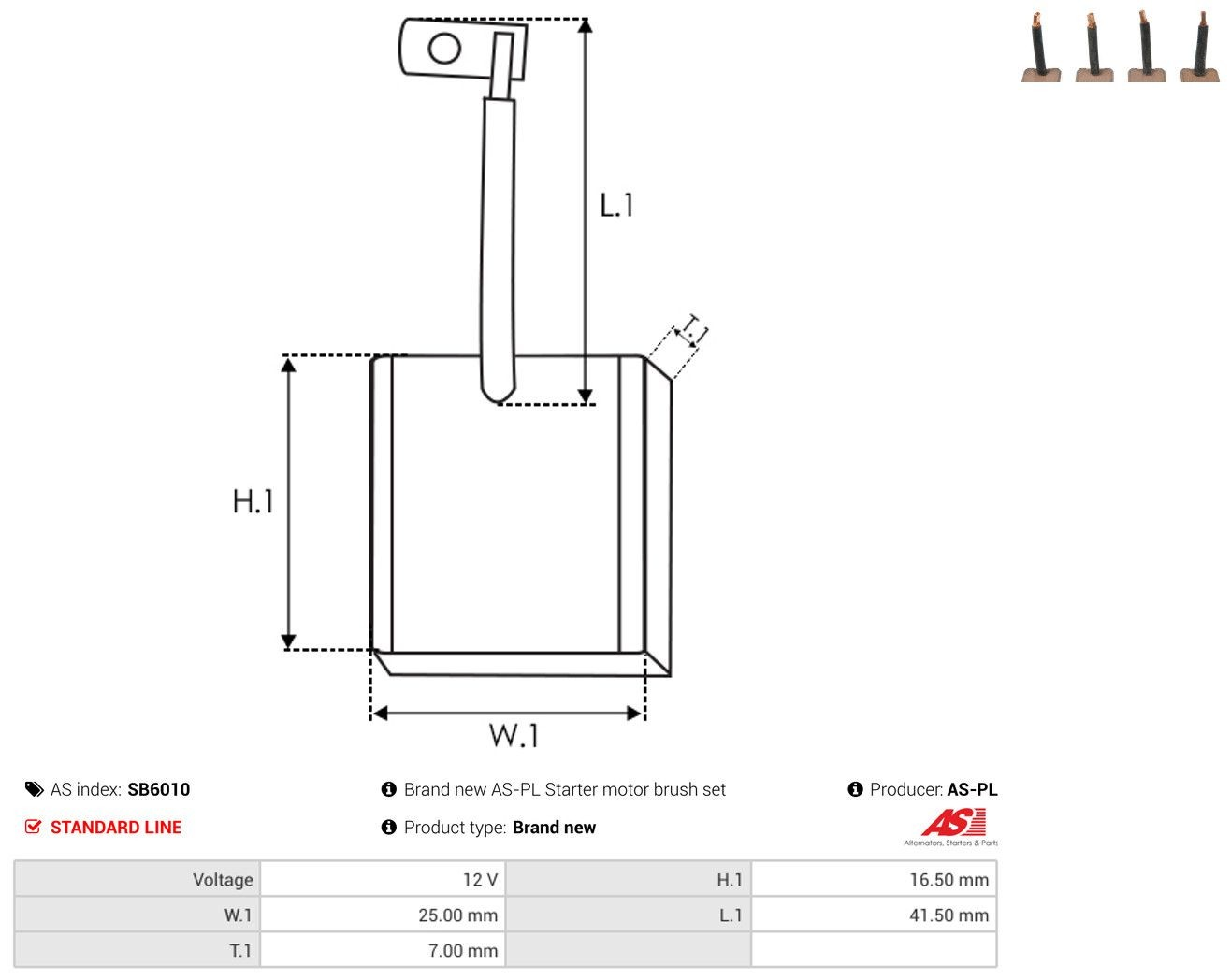 Escobilla motor de arranque para Hyundai Sonata V NF