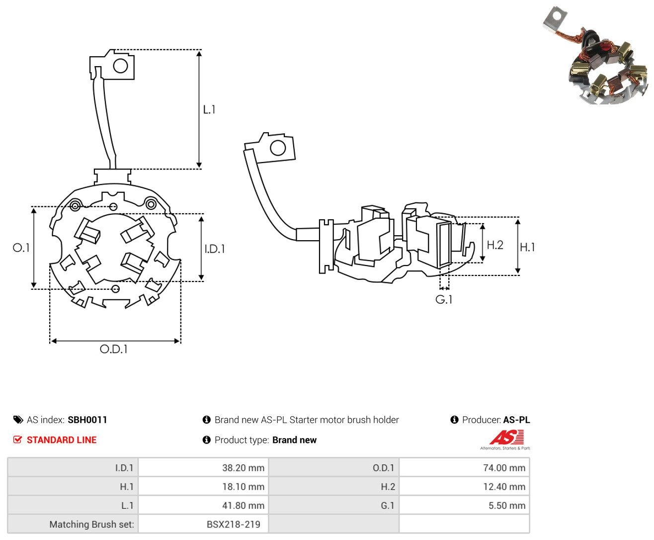 Soporte, escobillas de carbón, motor de arranque As-pl SBH0011 precio, desde 8,84 EUR