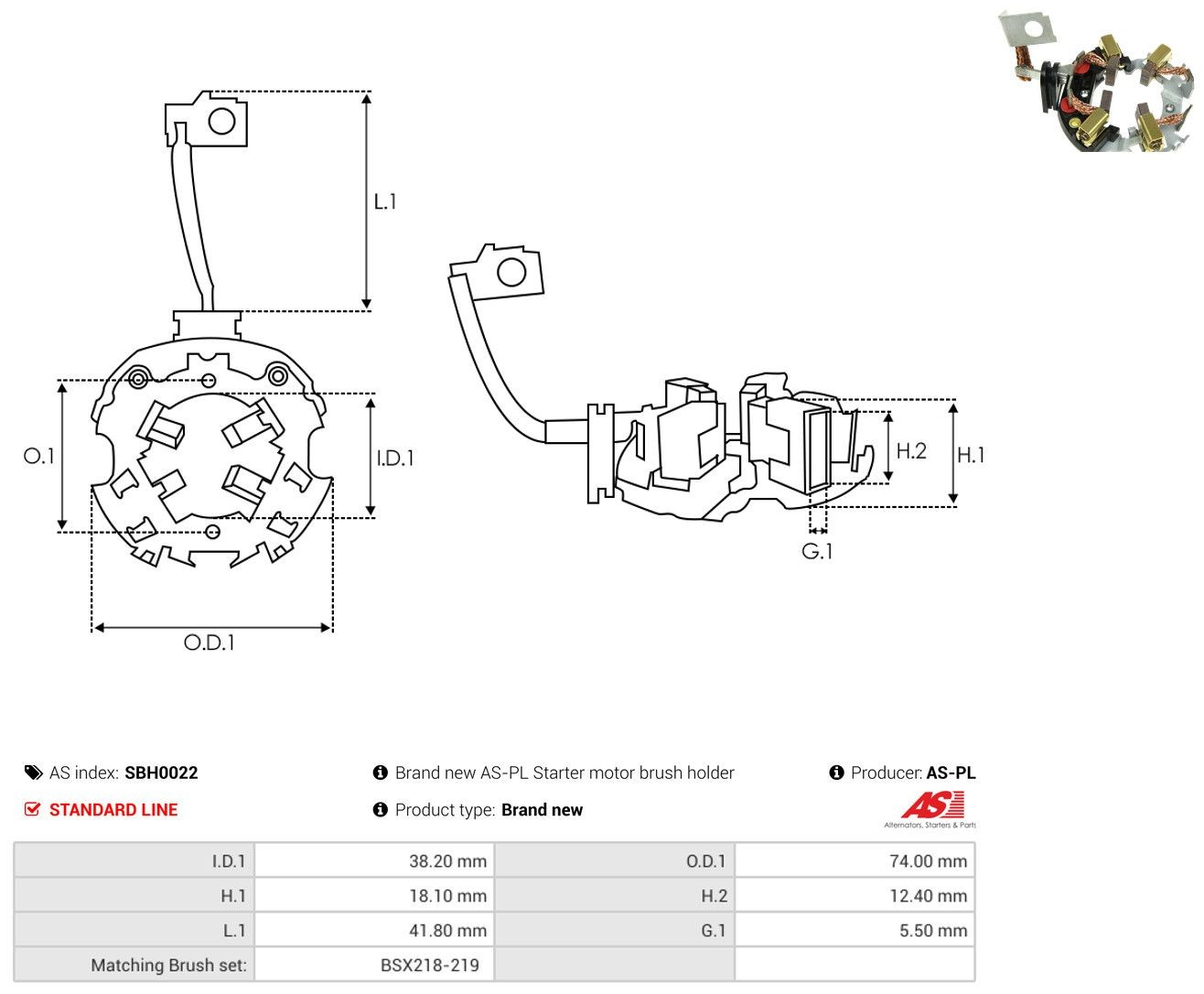 Portaescobillas motor de arranque F032138201ZDB Cargo
