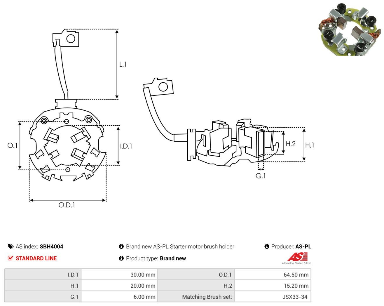 Soporte, escobillas de carbón, motor de arranque As-pl SBH4004 precio, desde 9,85 EUR