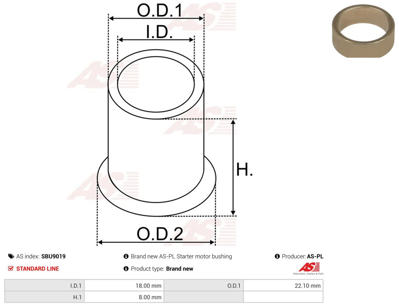 Comprar Buje de arranque Chrysler Voyager I ES 